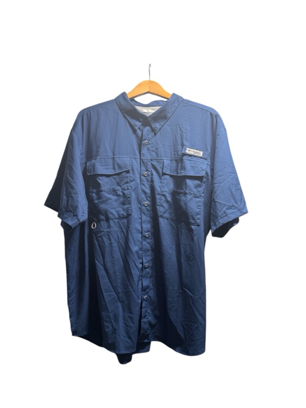 Columbia Men’s PFG Omni Shield Button Down Blue Shirt XXL Used